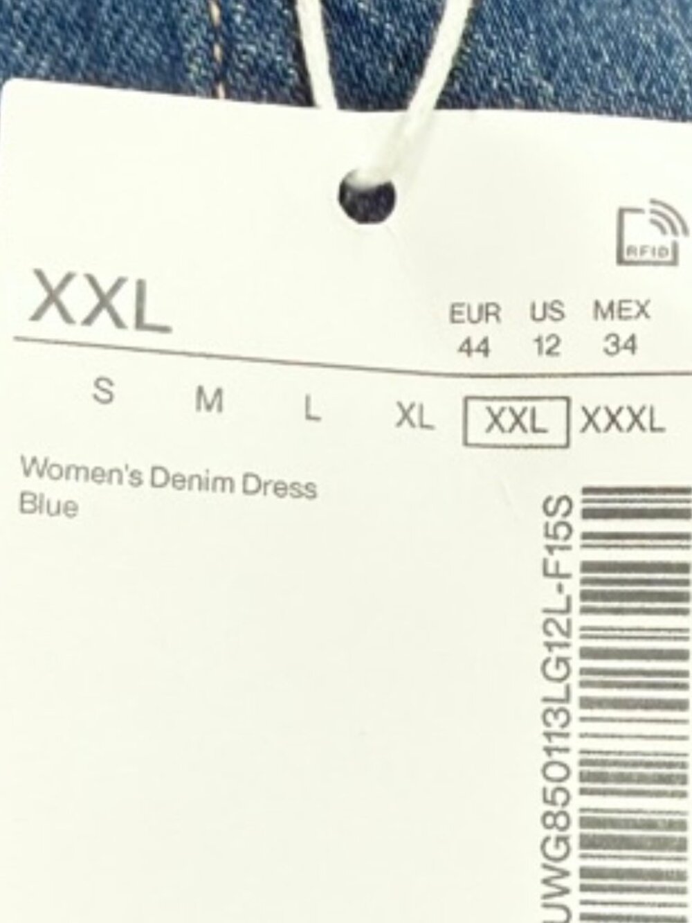 NWT Urban Revivo Blue Denim A- Line Dress Sz 12 - Picture 6 of 8